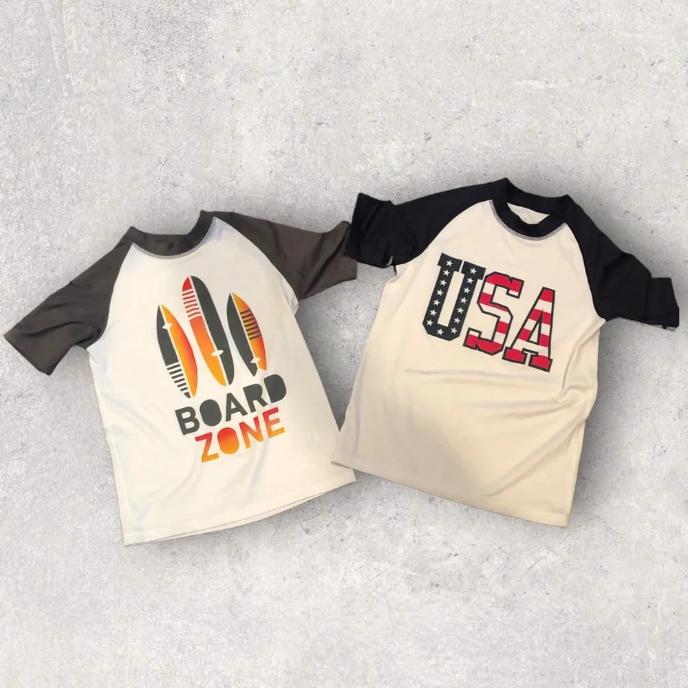 ⭐️ Children's Place Sport Boys Swim Dri-Fit Shirts Large 10/12 - Lot of 2